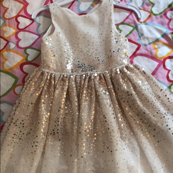 h&m gold sequin dress Angel's Face - Dominique Flower Sequin Dress Gold